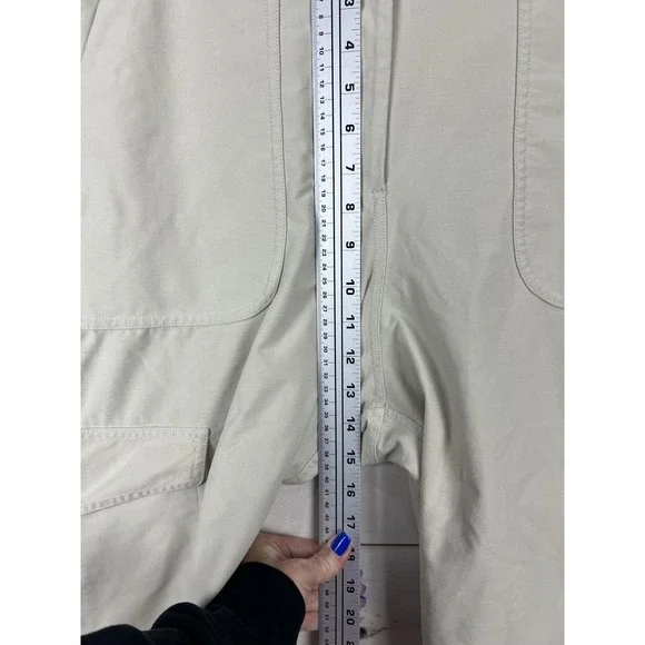 Lululemon Cargo Pants Womens 30 Beige Cropped Stretch Elastic Waist Pockets - Picture 7 of 8